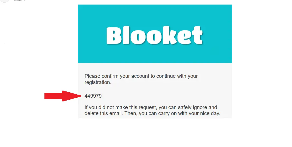 Enter a six digit code to confirm email address