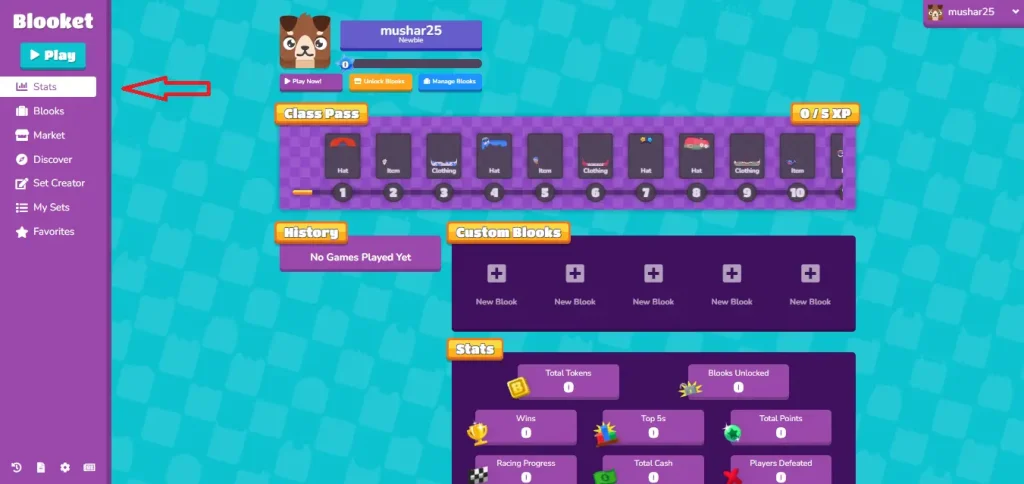 Blooket stats feature