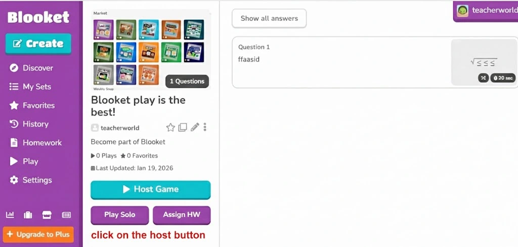 Click on Host Game button to start hosting