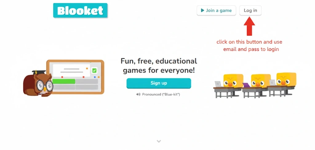 Blooket login using your name and email