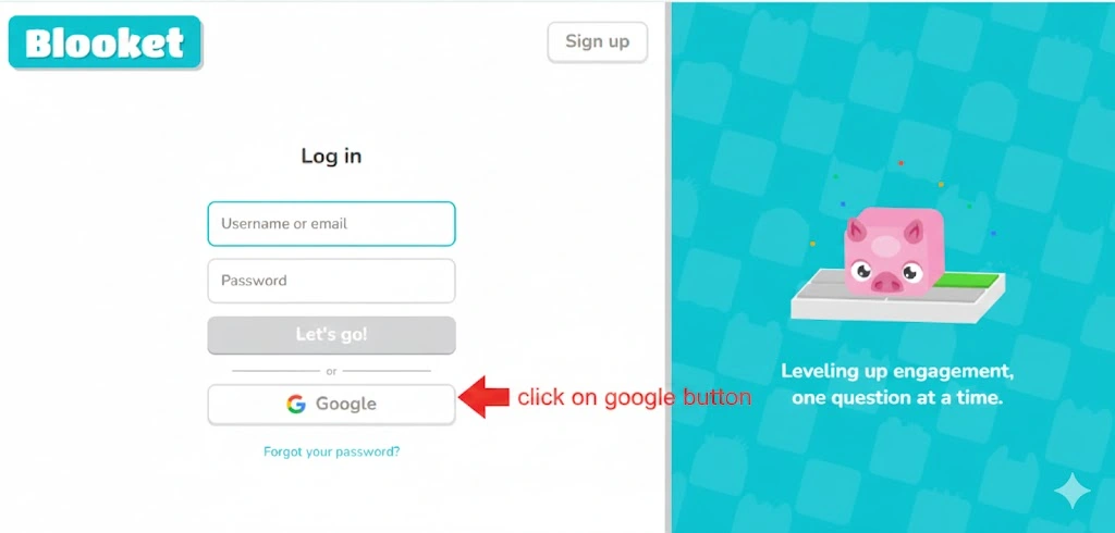 click on google account button